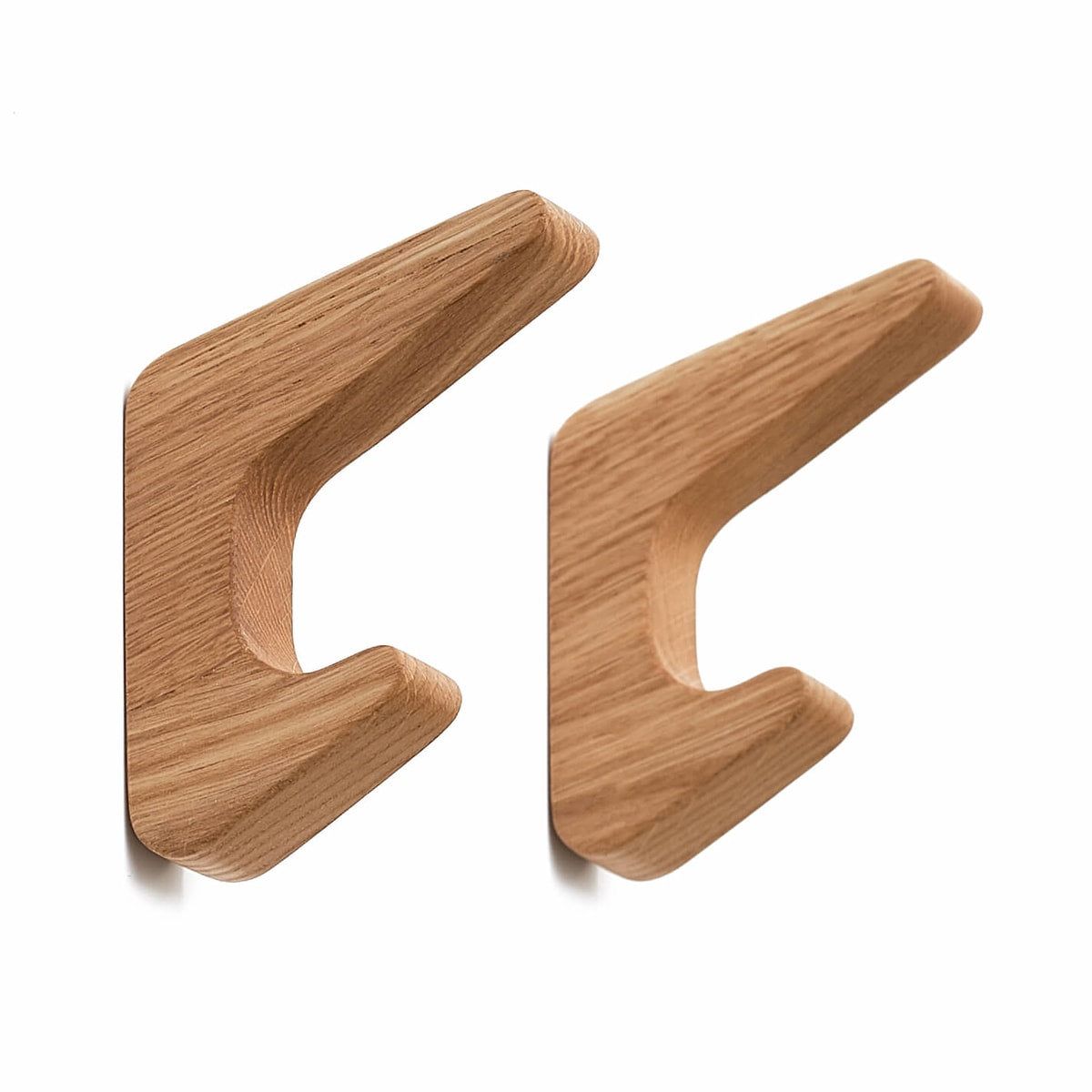 DEMO: Raitis - knage i træ • Lyst, massivt egetræ • 2 stk. - PureTime