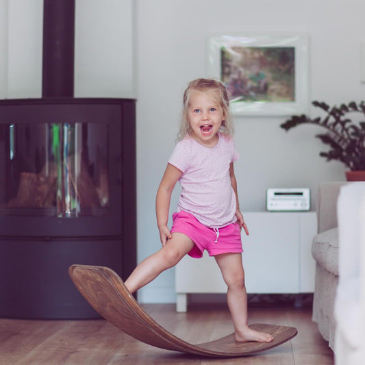 Gakker balancebræt til børn - Med fingerbeskyttelse - Brun - PureTime