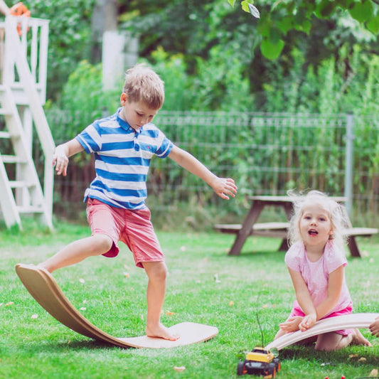 Gakker balancebræt til børn - Med fingerbeskyttelse - Natur - PureTime