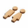 Snaptun - Wooden toilet signs • Light solid oak wood