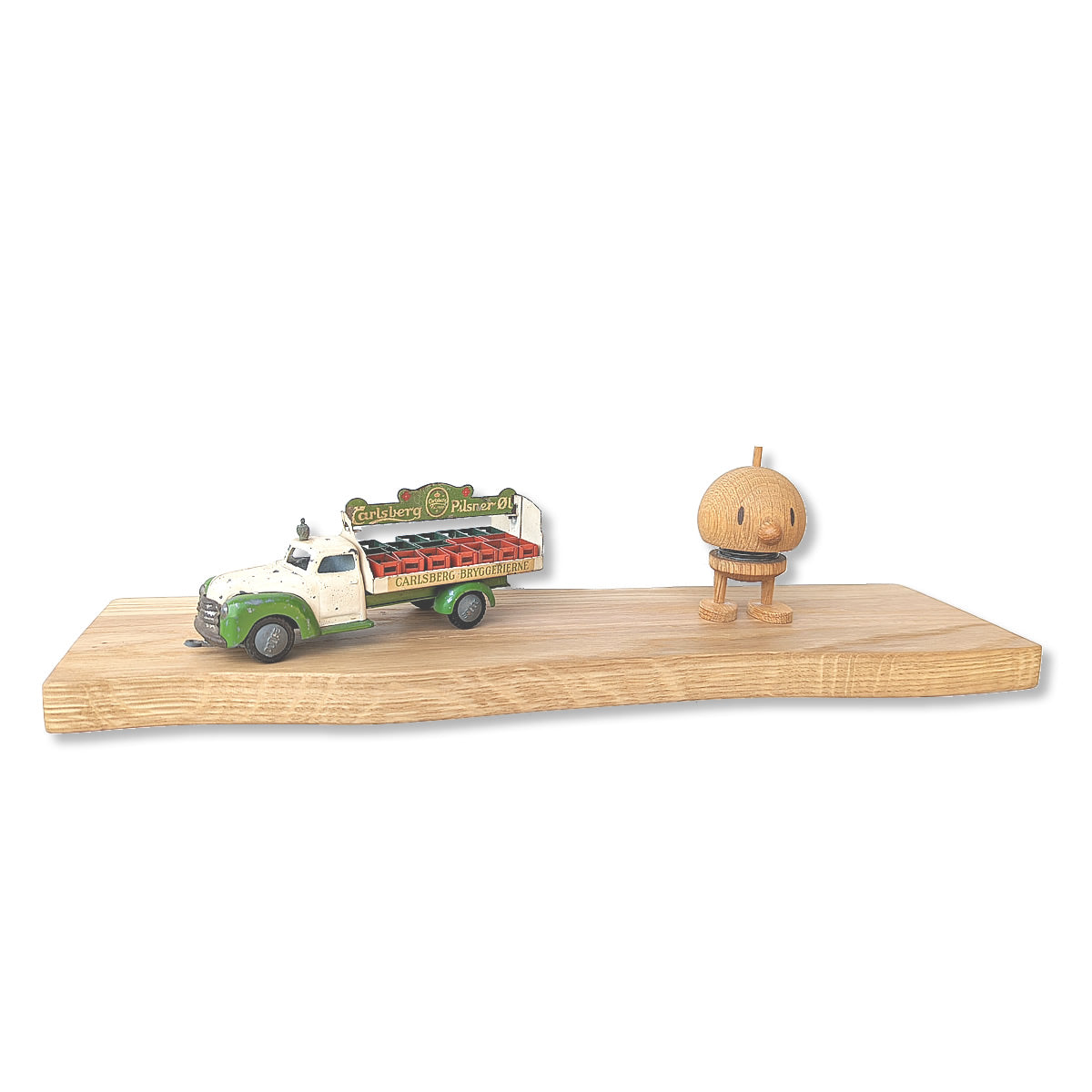 Kirkeby - wooden floating shelf • Straight/curved edge • Untreated