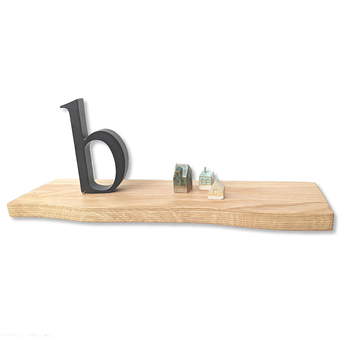 Kirkeby - wooden floating shelf • Straight/curved edge • Untreated