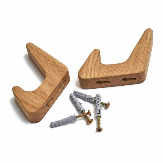 DEMO: Raitis - knage i træ • Lyst, massivt egetræ • 2 stk. - PureTime