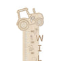 Height chart in wood with name • Tractor • Made in Denmark