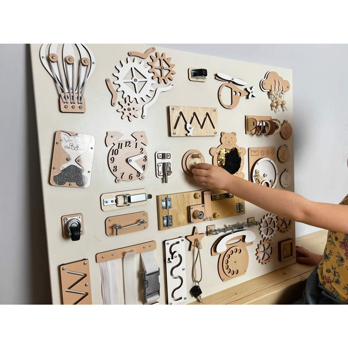 Activity board for children - stylish colors - 4 sizes