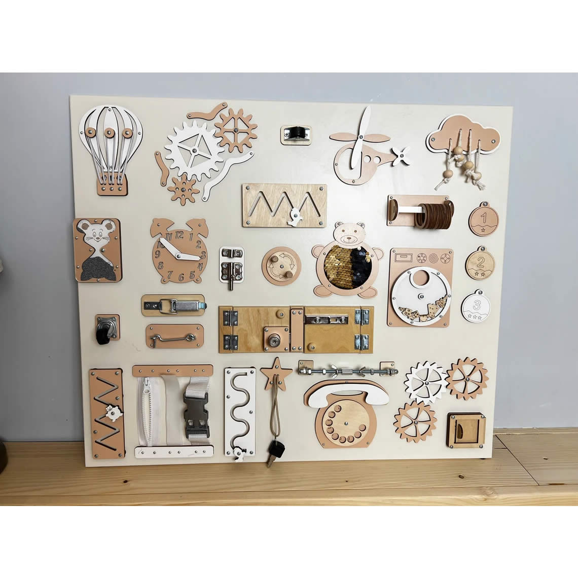 Activity board for children - stylish colors - 4 sizes