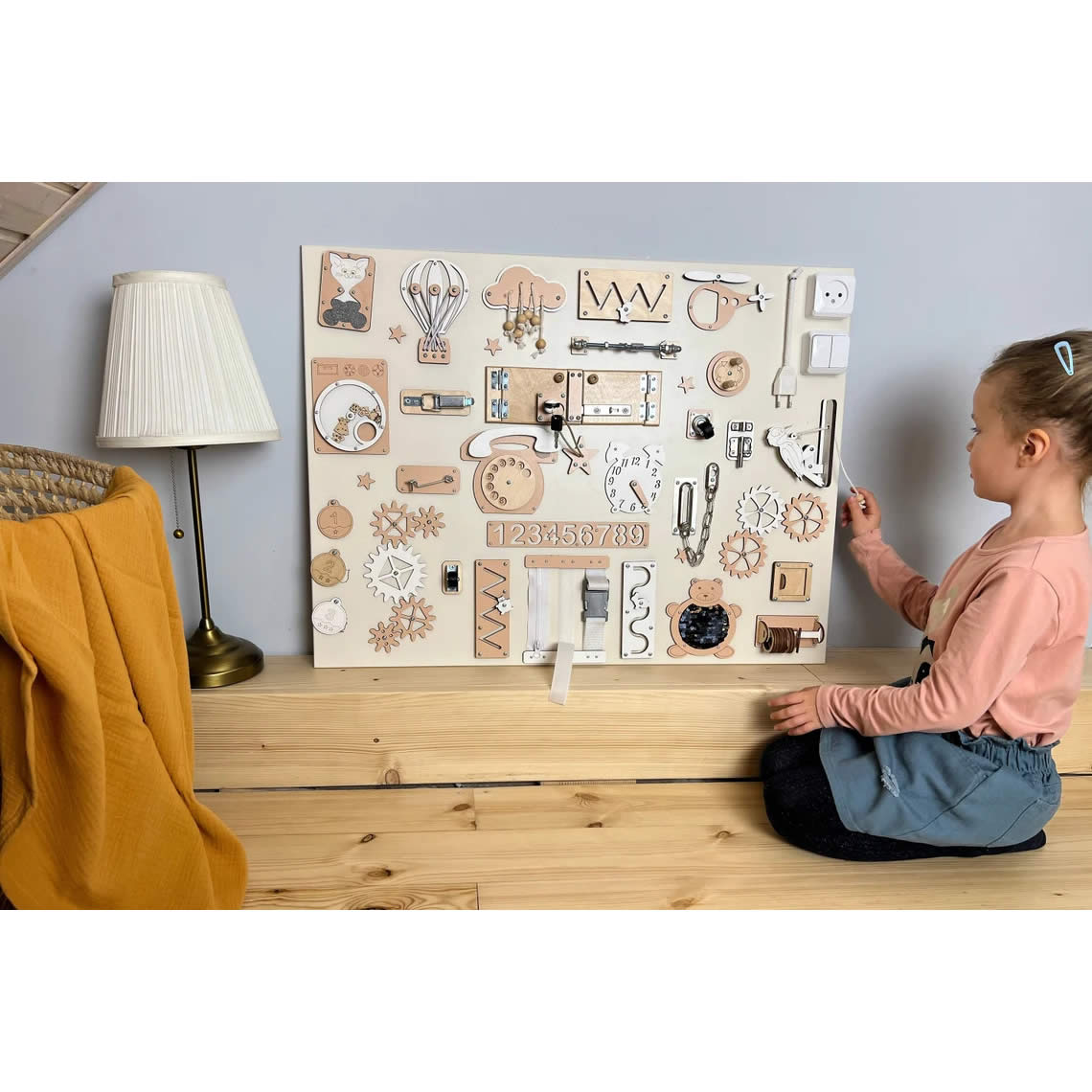 Activity board for children - stylish colors - 4 sizes