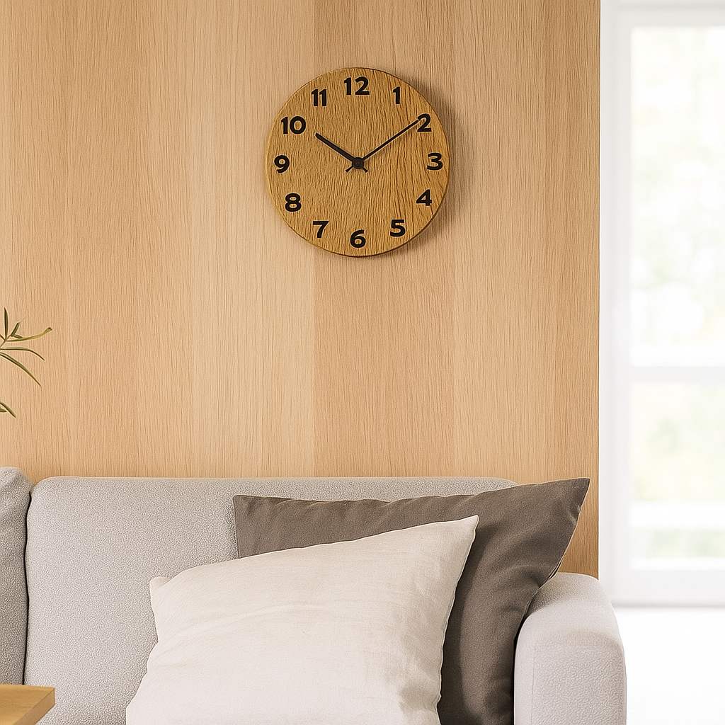 Birkum - wooden wall clock • Brown wall clock with numbers
