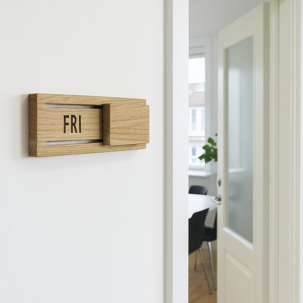 Byrum - Signs for meeting rooms in solid oak