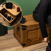 Vintage-style trækiste med smart skydelåge - Mørk