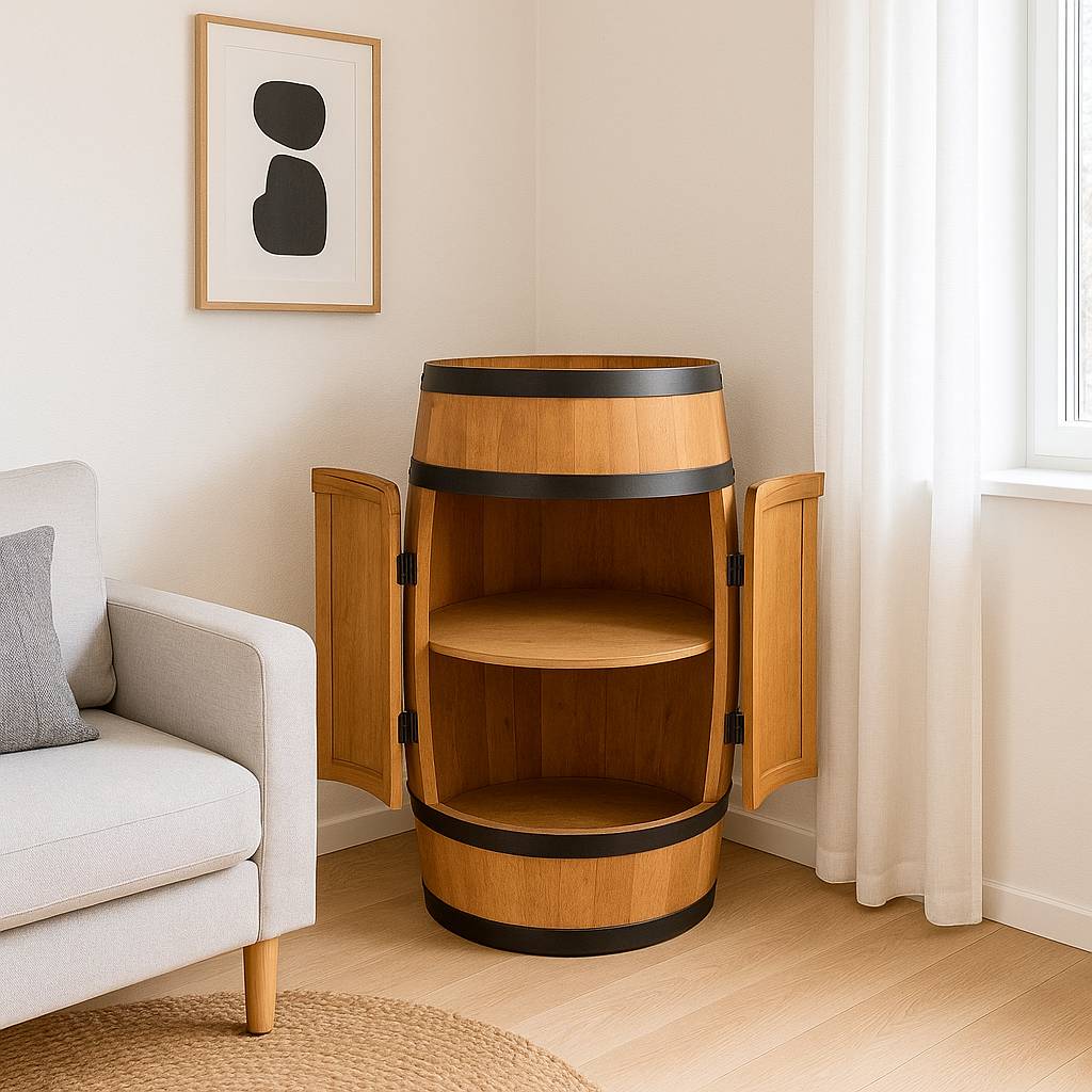 Vintønde med låger - Minibar - Lys