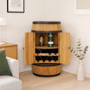 Wine barrel with wine shelf and doors - Minibar - Wine bar - light wood - with/without light