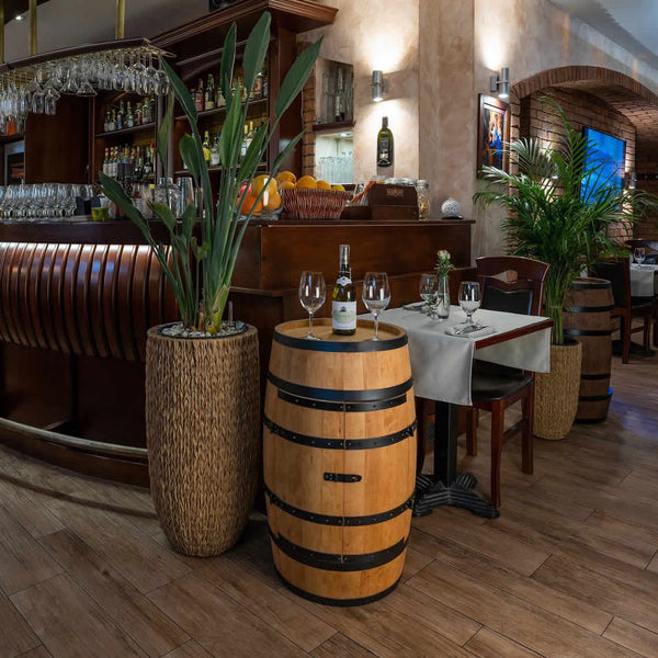 Vintønde med vinhylde og låger - Minibar - Vinbar - lyst træ - med/uden lys