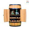 Wine barrel with wine shelf and doors - Minibar - Wine bar - light wood - with/without light