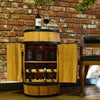 Wine barrel with wine shelf and doors - Minibar - Wine bar - light wood - with/without light
