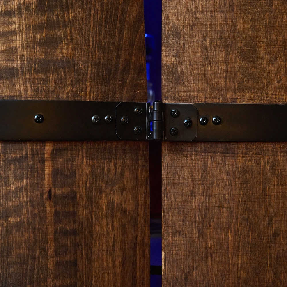 Wine barrel with wine shelf and doors - Minibar - Wine bar - dark wood - with/without light