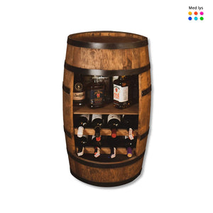 Vintønde med vinhylde - Minibar - Vinbar - mørkt træ - med/uden lys