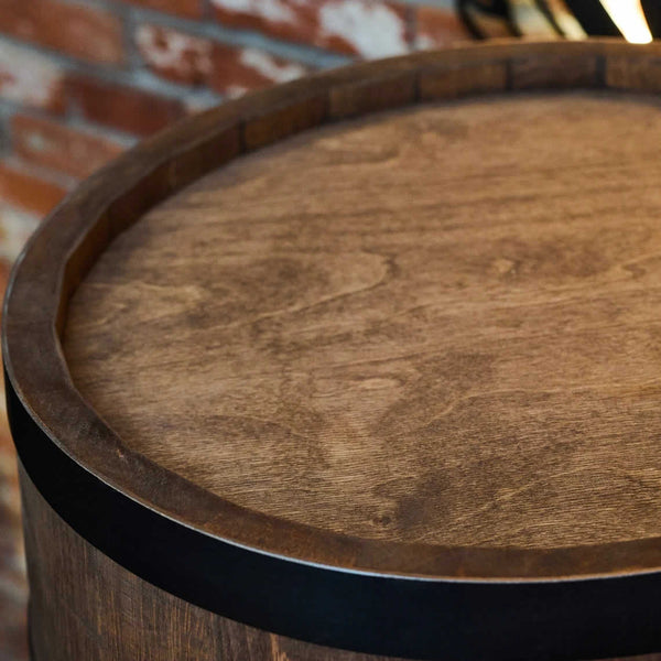 Wine barrel with wine shelf and doors - Minibar - Wine bar - dark wood - with/without light