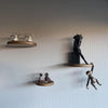 Egebjerg - round floating wooden shelf - brown