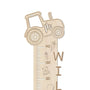Height gauge in wood with name • Tractor • Made in Denmark