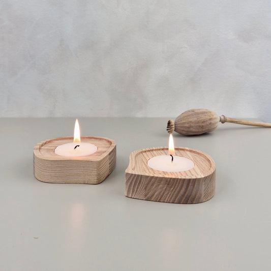 Pea - tealight candle holder in solid wood
