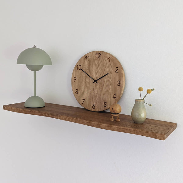 Orso - wooden wall clock • Light oak wood with numbers